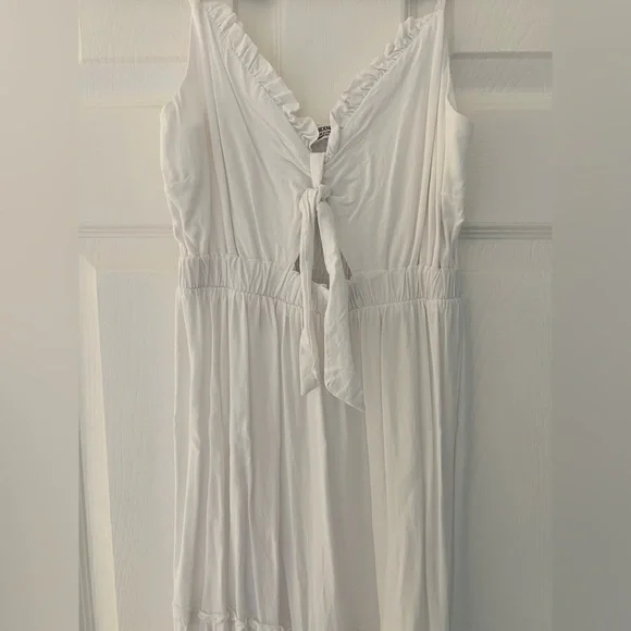 Ardene White Tie Front Maxi Dress Boho Cottagecore - Picture 2 of 5